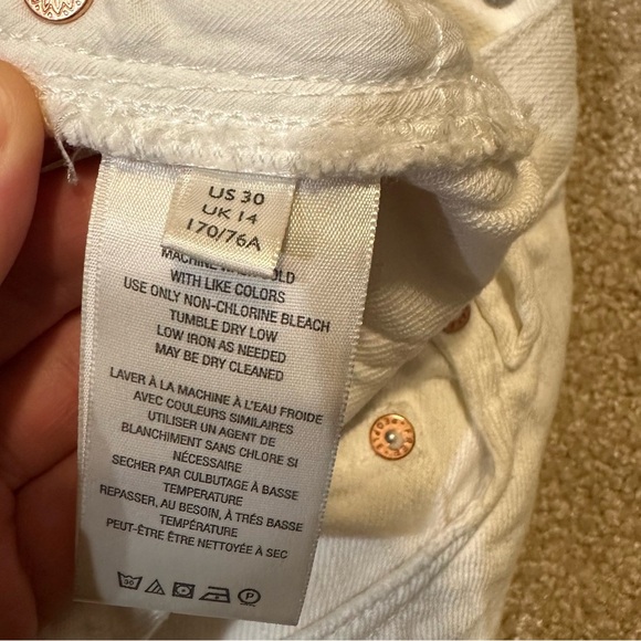 Free People We The Free Loving Good Vibrations Distressed Denim Shorts White - Picture 12 of 12